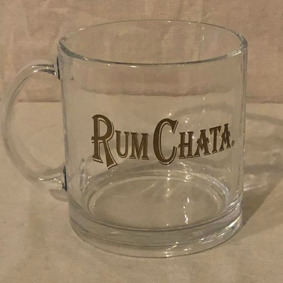 16oz Clear Glass Rum Chata Mug W/ Gold Lettering - Picture 1 of 5